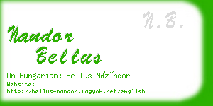 nandor bellus business card